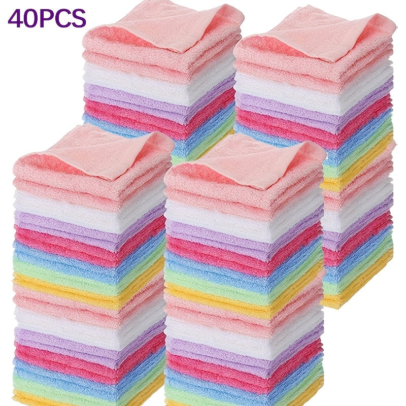 40pcs Ultra-Soft Microfiber Towel Set - Quick-Dry, Absorbent Hand & Face Towels for Home Bathroom - Skin-Friendly Coral Fleece - Perfect for Everyday Use & Travel - Ideal Gift for Housewarming & Spa
